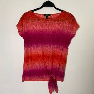 Lauren Ralph Lauren Bottom Tie T-shirt - M Petite